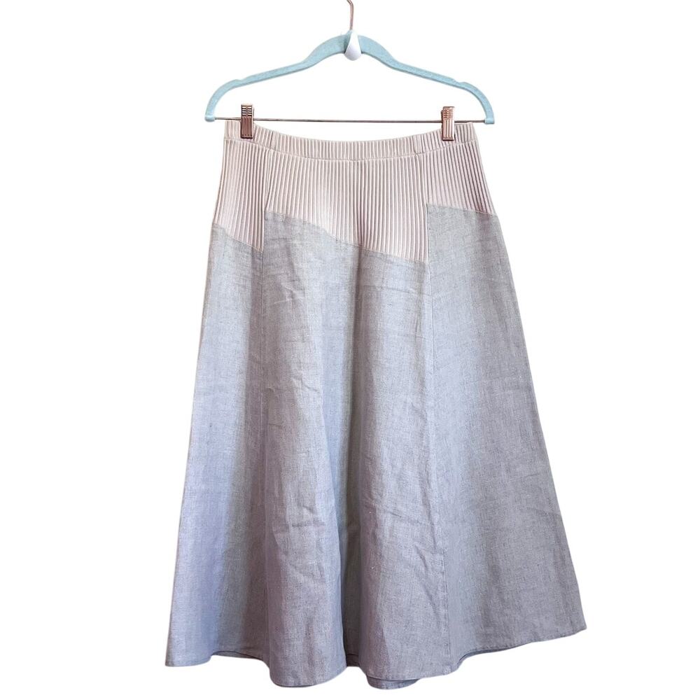 Coldwater Creek Womens A-Line Skirt Size‎ S Linen Lagenlook Midi Minimal Luxury